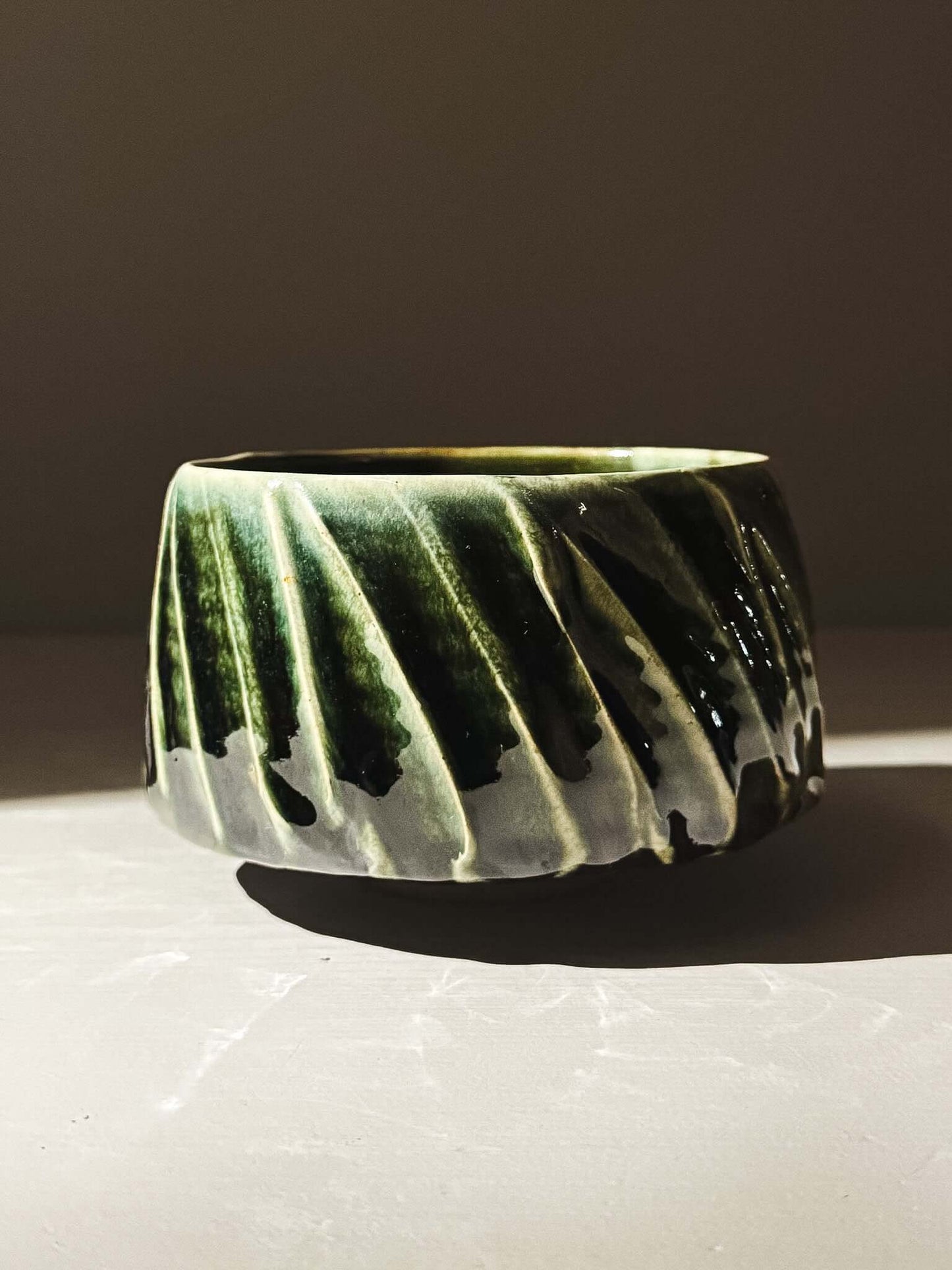 Textured Matcha Bowl - Hinoki #01