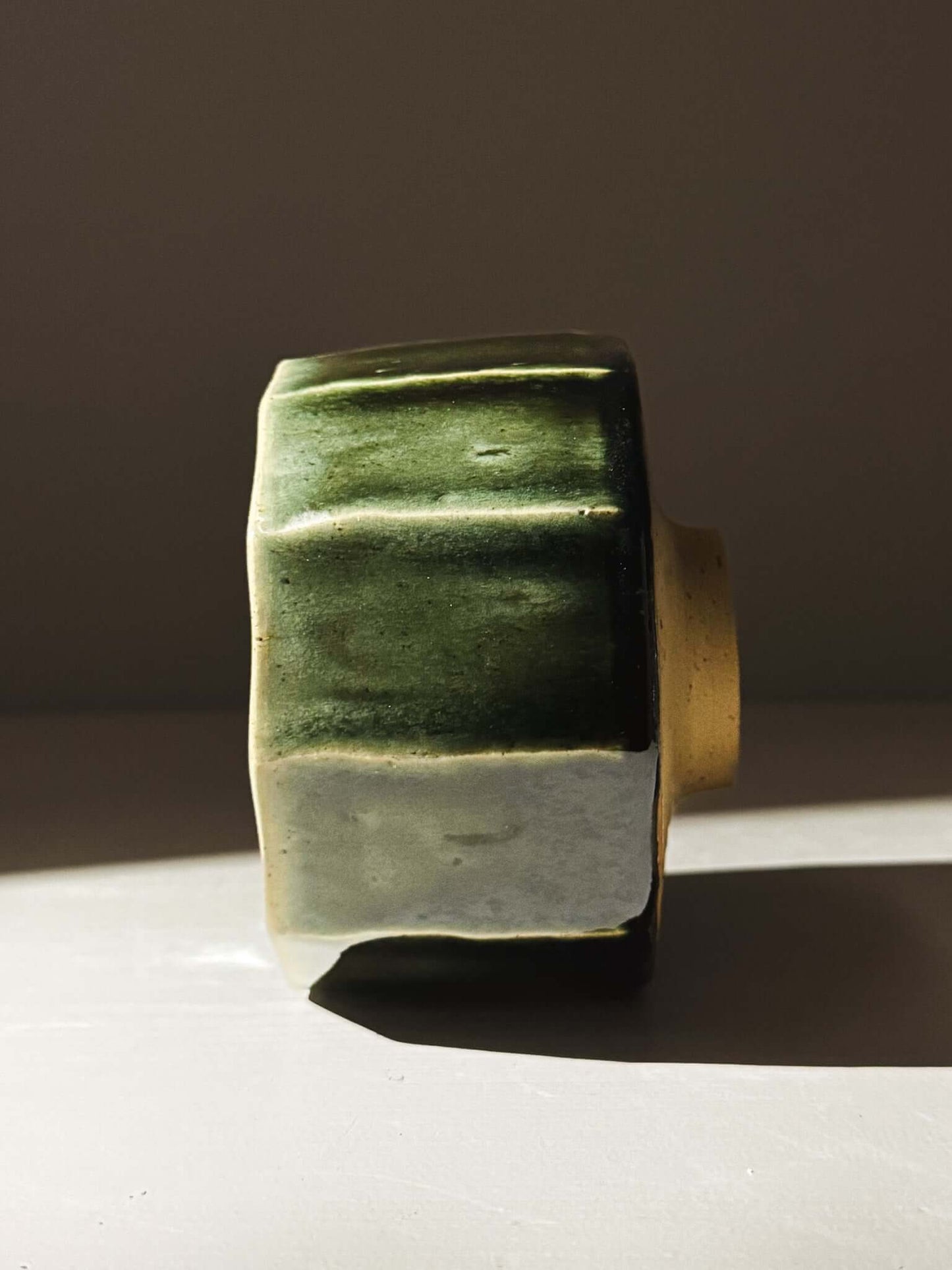 Faceted Matcha Bowl - Hinoki #01