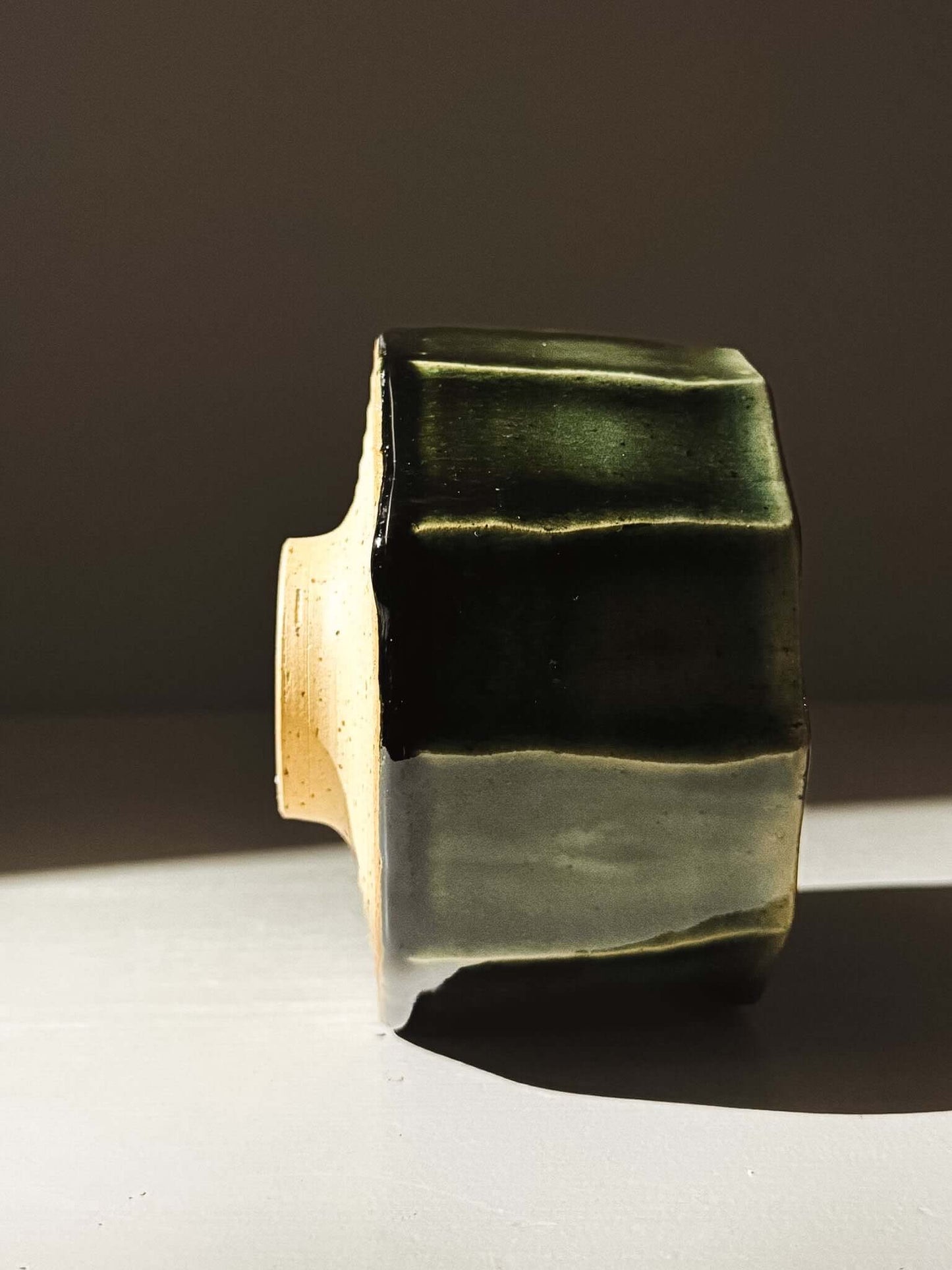 Faceted Matcha Bowl - Hinoki #01