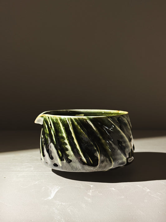 Textured Matcha Bowl Spout - Hinoki #01