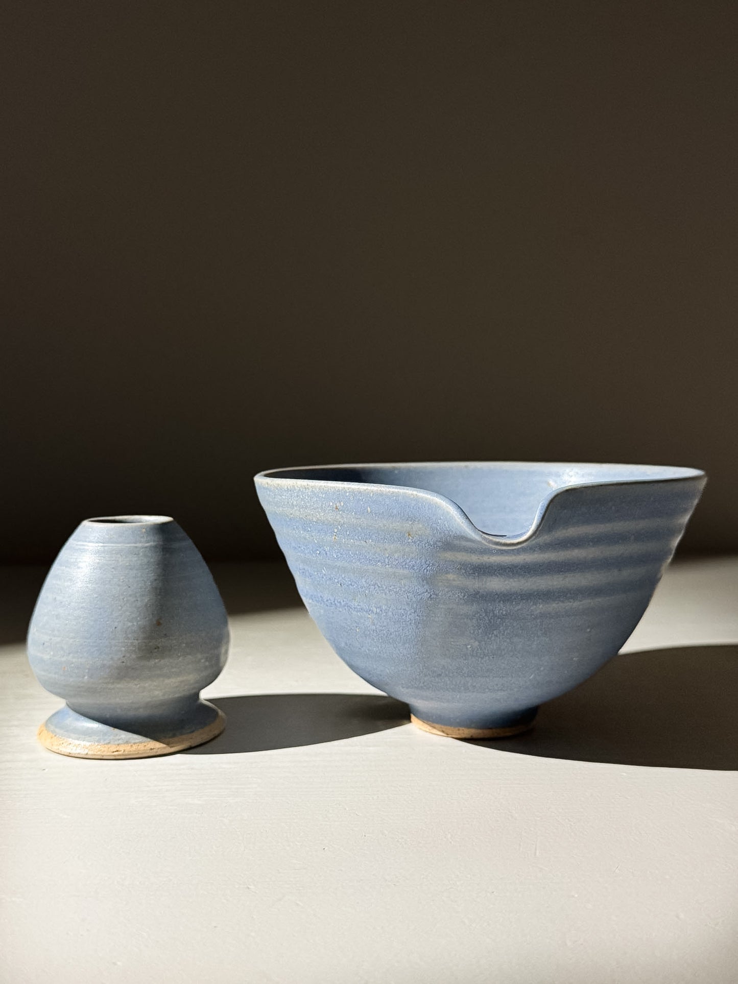 Matcha Bowl & Whisk Holder Set - Blue #01