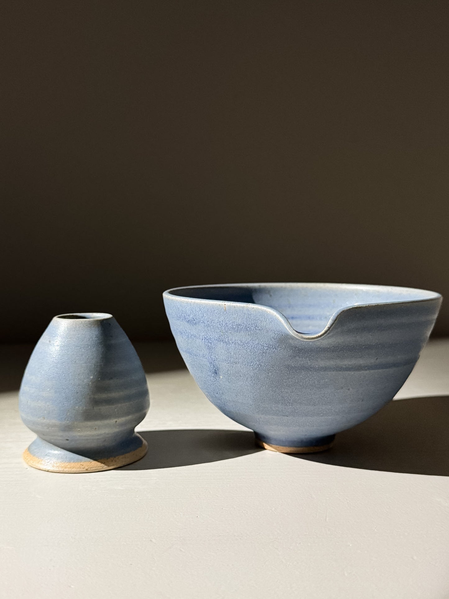 Matcha Bowl & Whisk Holder Set - Blue #03