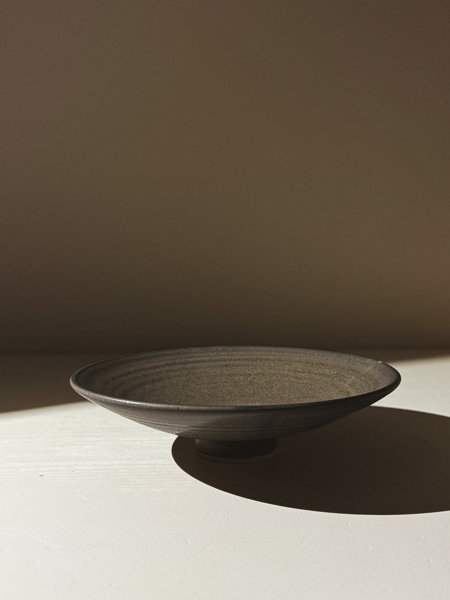 Footed Serving Bowl – Black Truffle #02