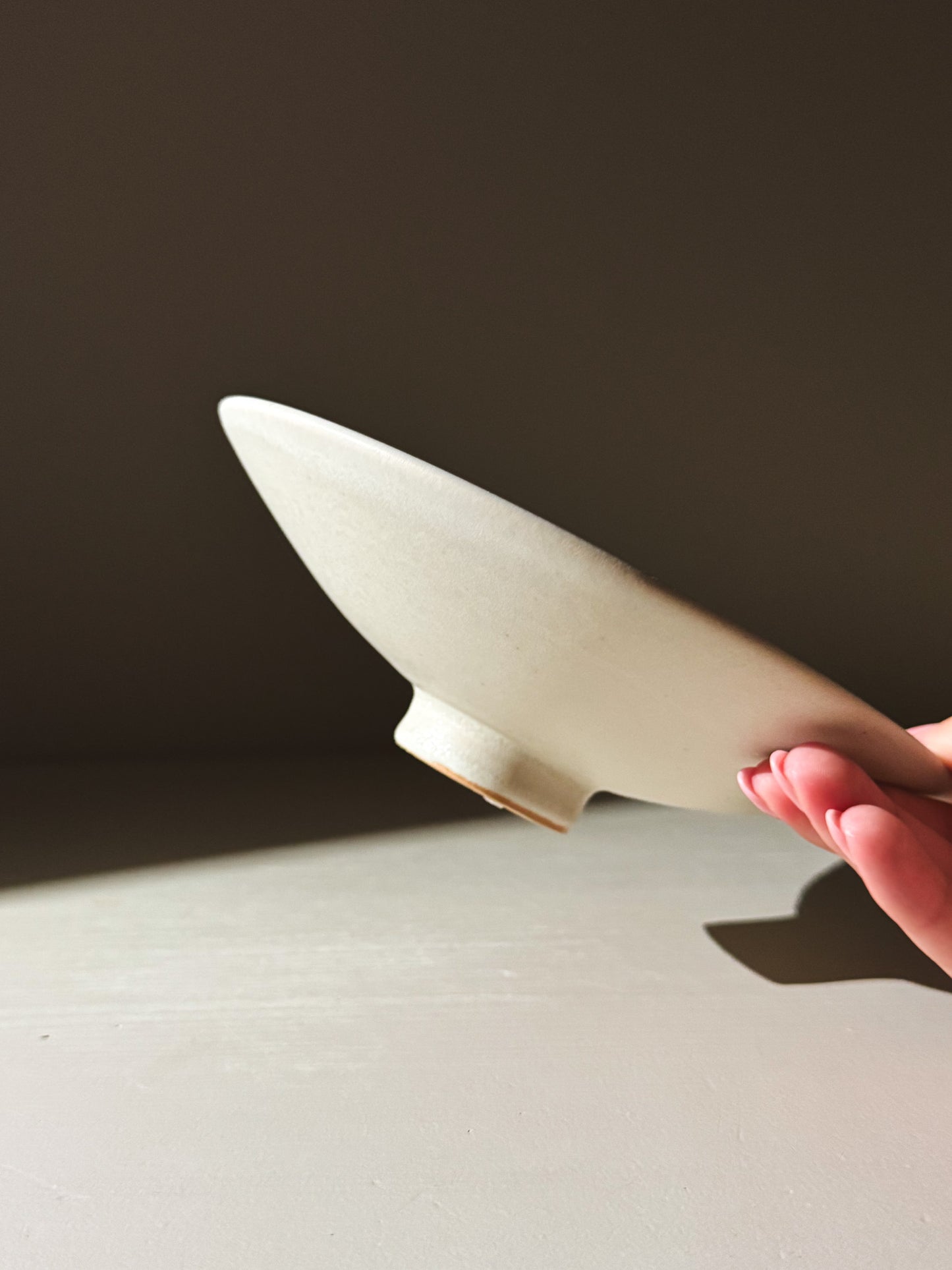 Footed Serving Bowl – EggShell
