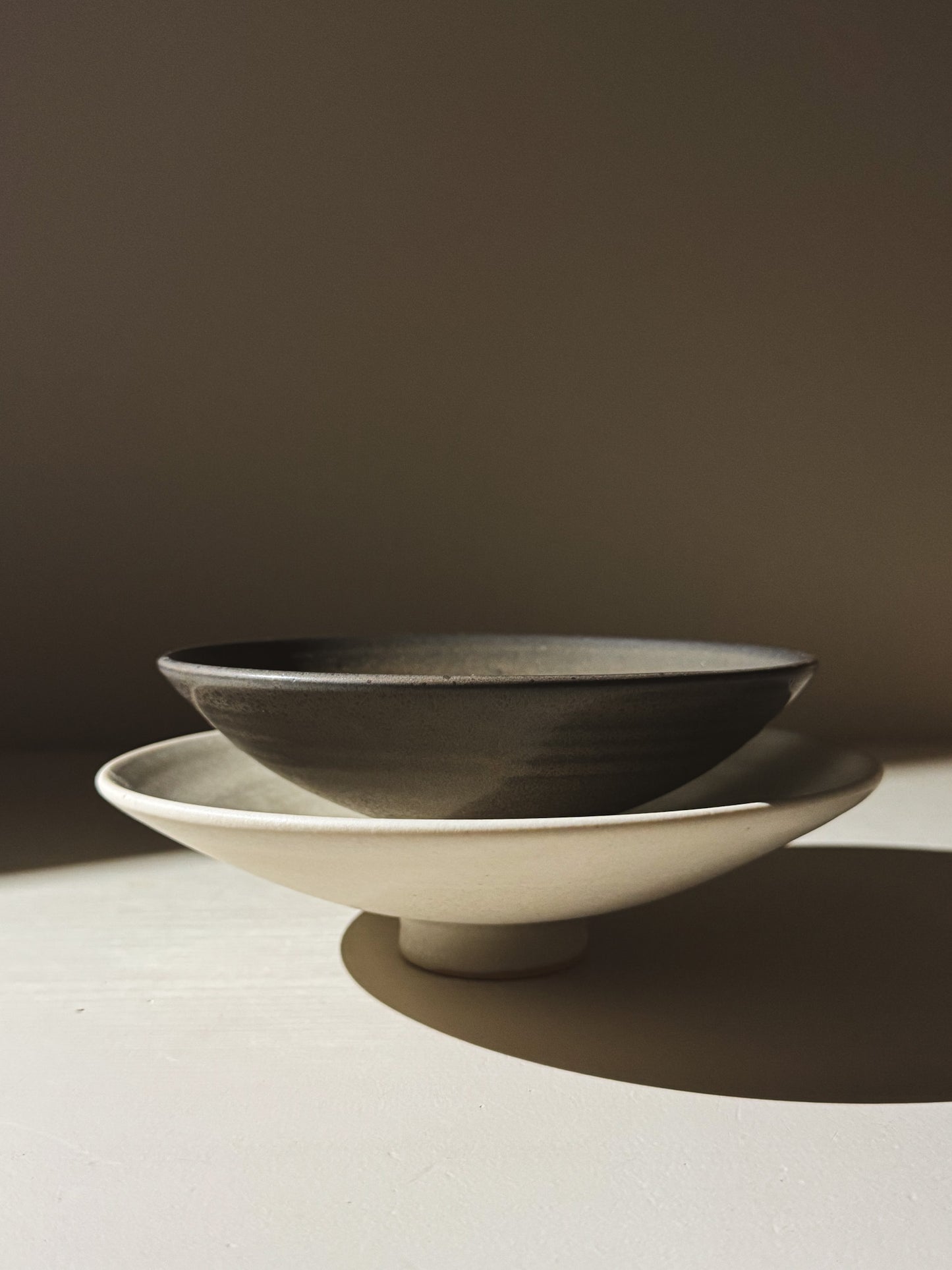 Footed Serving Bowl – EggShell