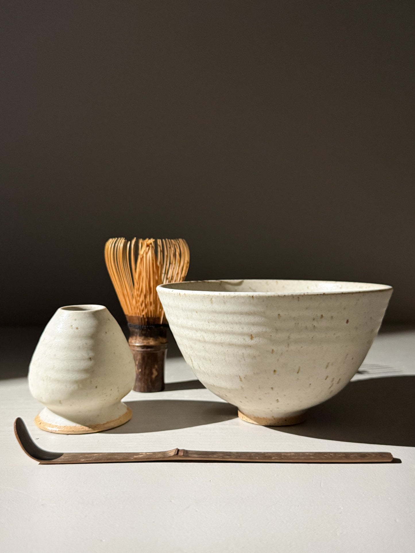 Matcha Kom & Whisk Houder Set - Eggshell #03