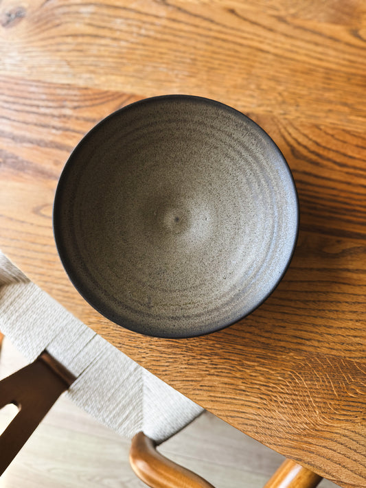 Footed Serving Bowl – Black Truffle #02