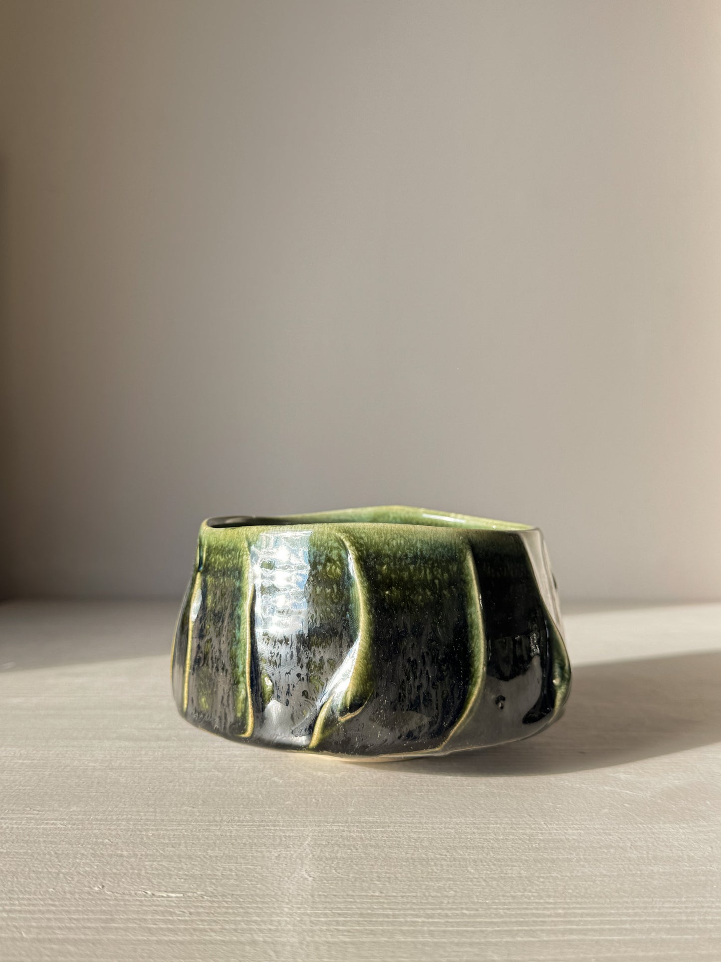 Gestructureerde Matcha Kom - Hinoki Serie #03