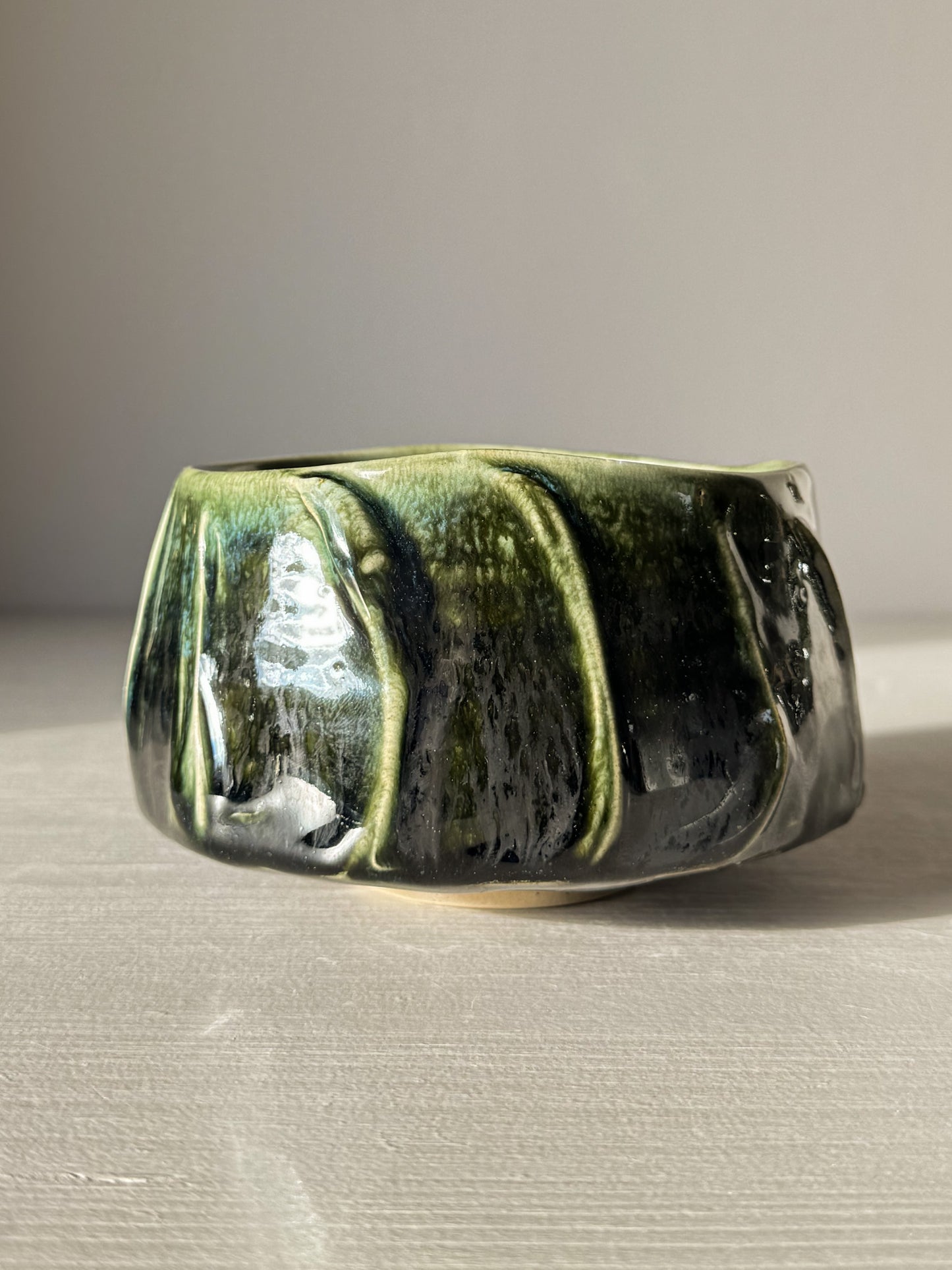 Gestructureerde Matcha Kom - Hinoki Serie #03