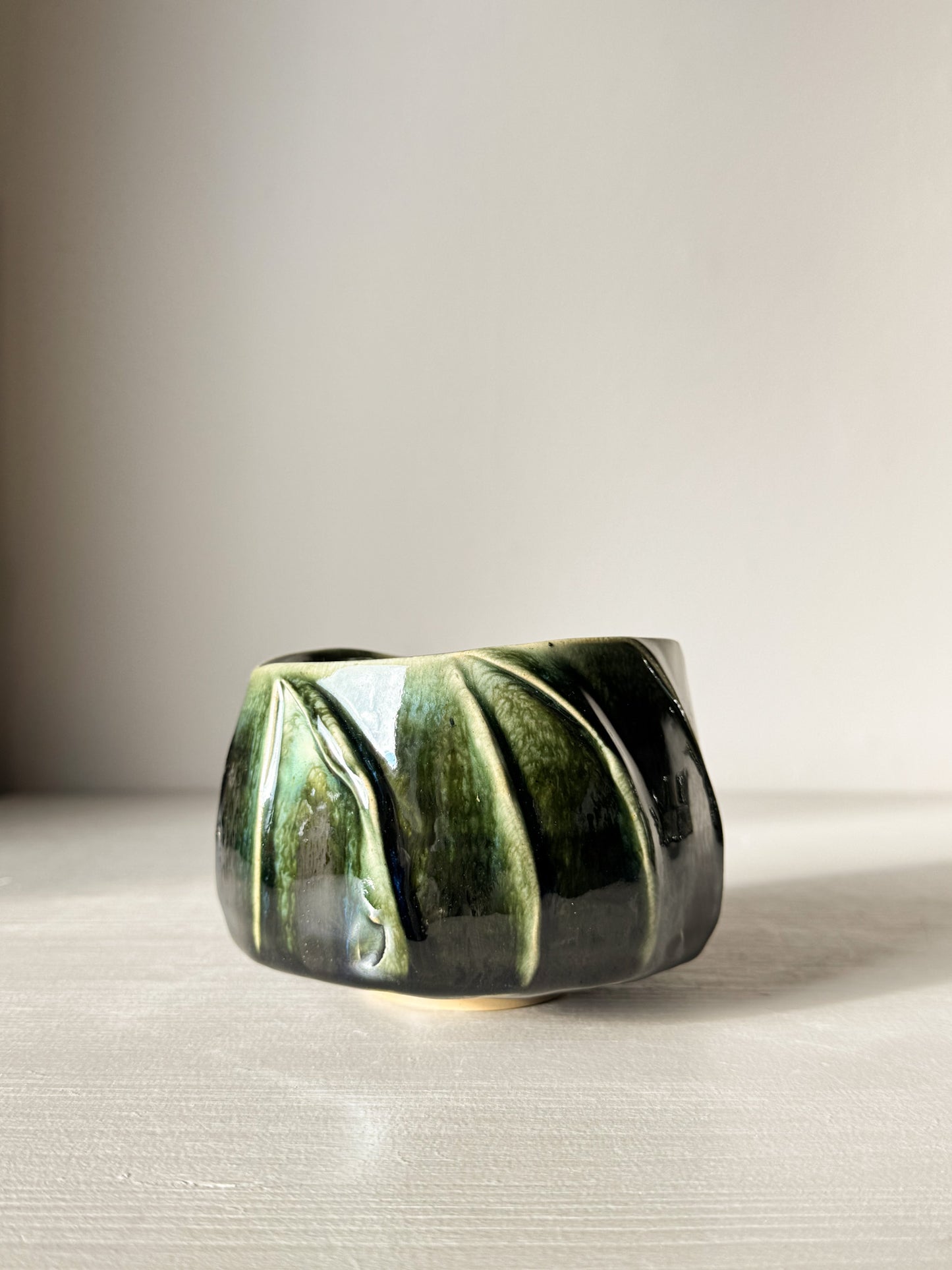 Gestructureerde Matcha Kom - Hinoki Serie #05