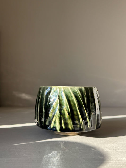 Gestructureerde Matcha Kom - Hinoki Serie #08