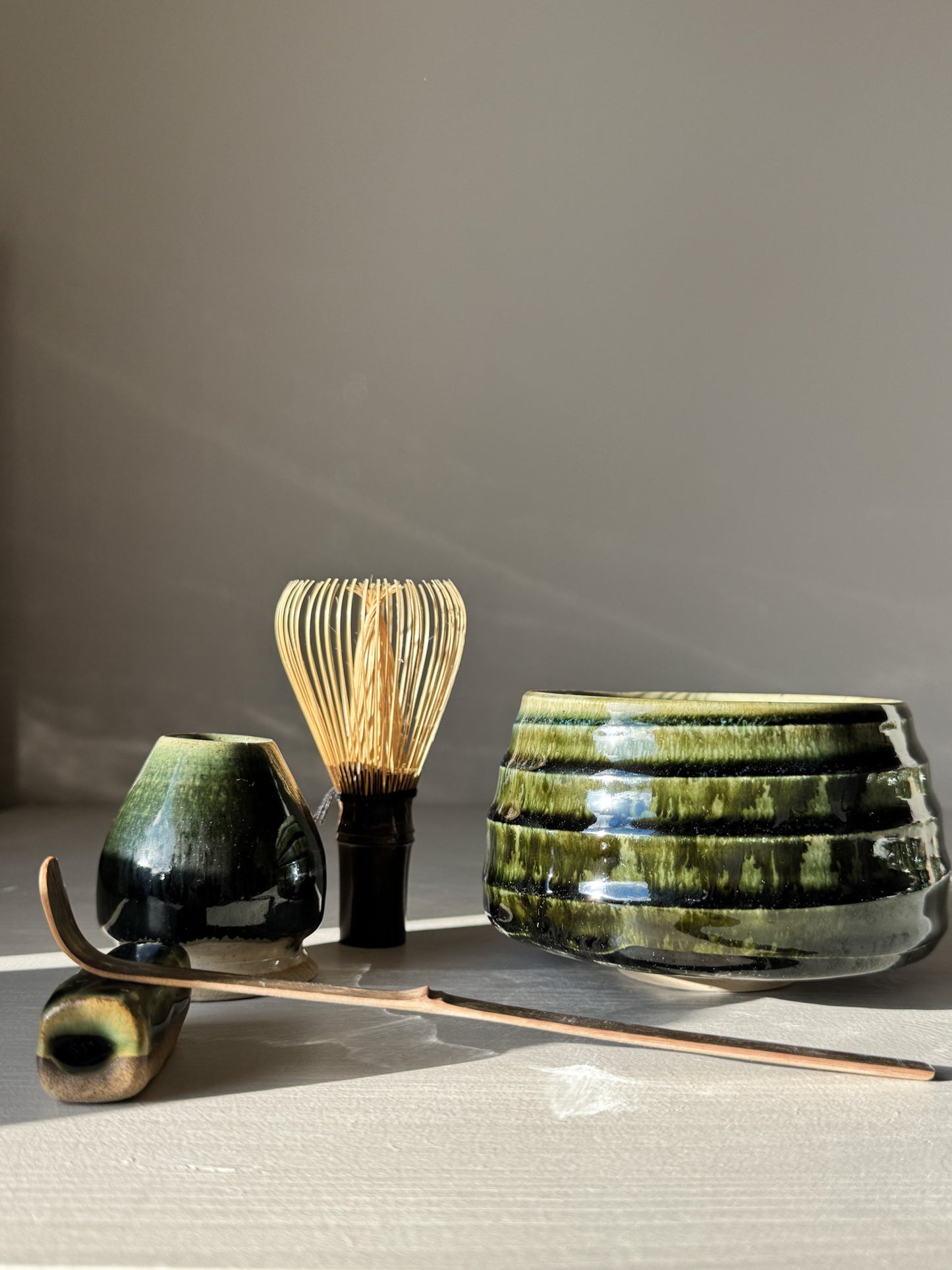 Gestructureerde Matcha Kom - Hinoki Serie #18