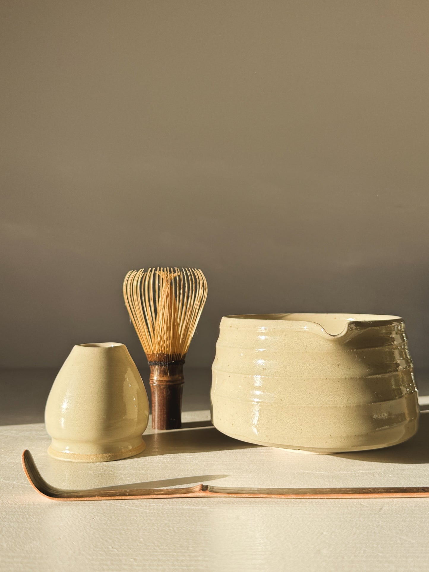 Textured Matcha Bowl Spout - Clear #02