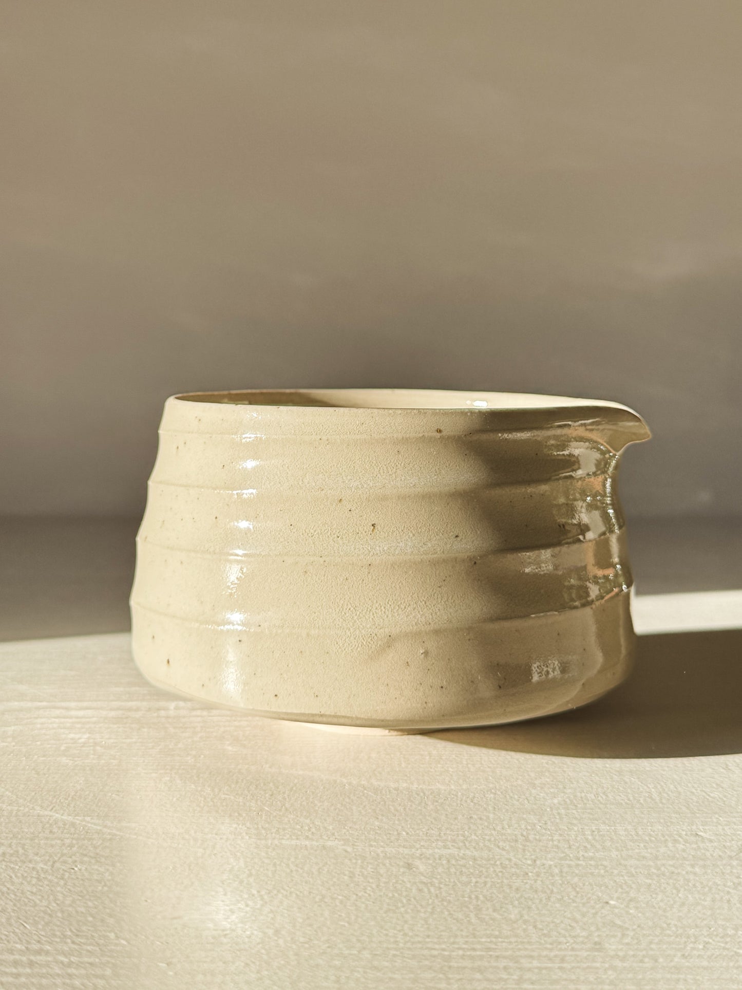 Textured Matcha Bowl Spout - Clear #02