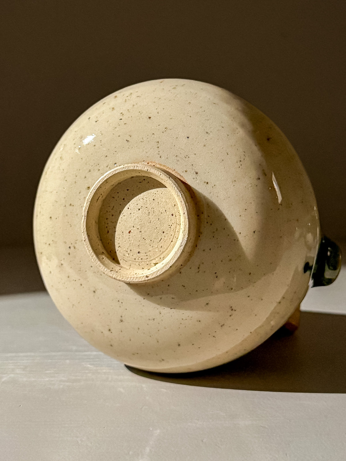 Matcha Bowl with Spout - Green Rim #01