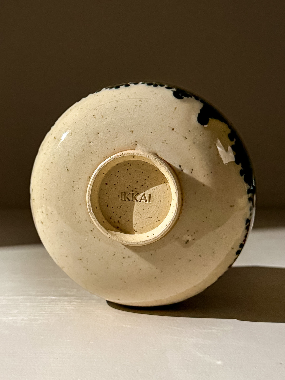 Matcha Bowl with Spout - Green Rim #02