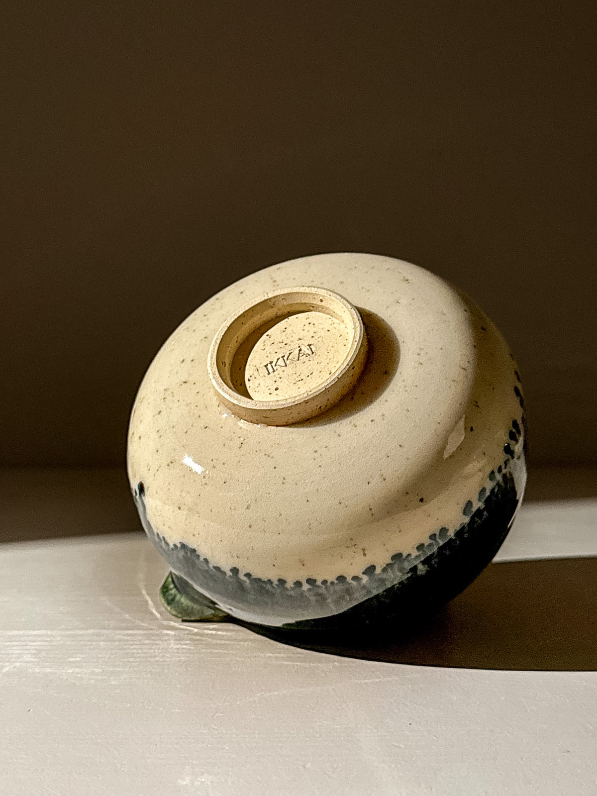 Matcha Bowl with Spout - Green Rim #09