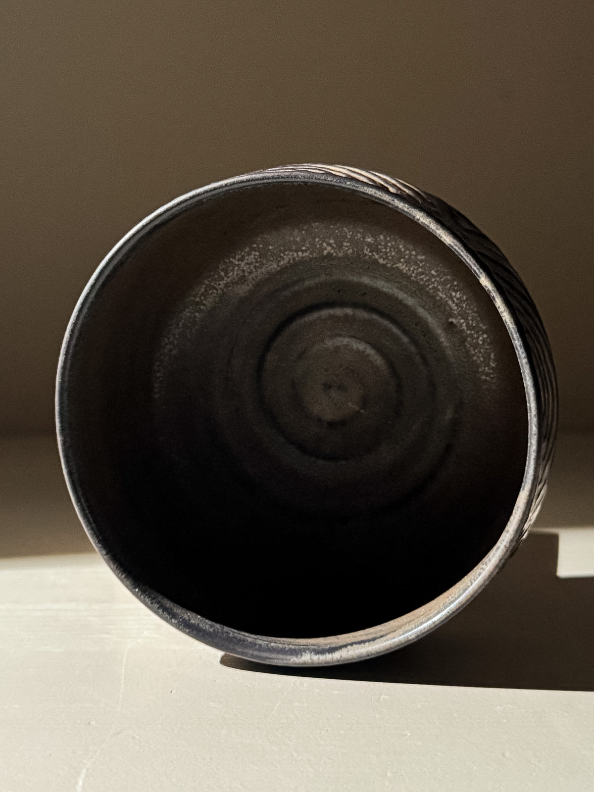 Carved Matcha Bowl - Black Truffle #01