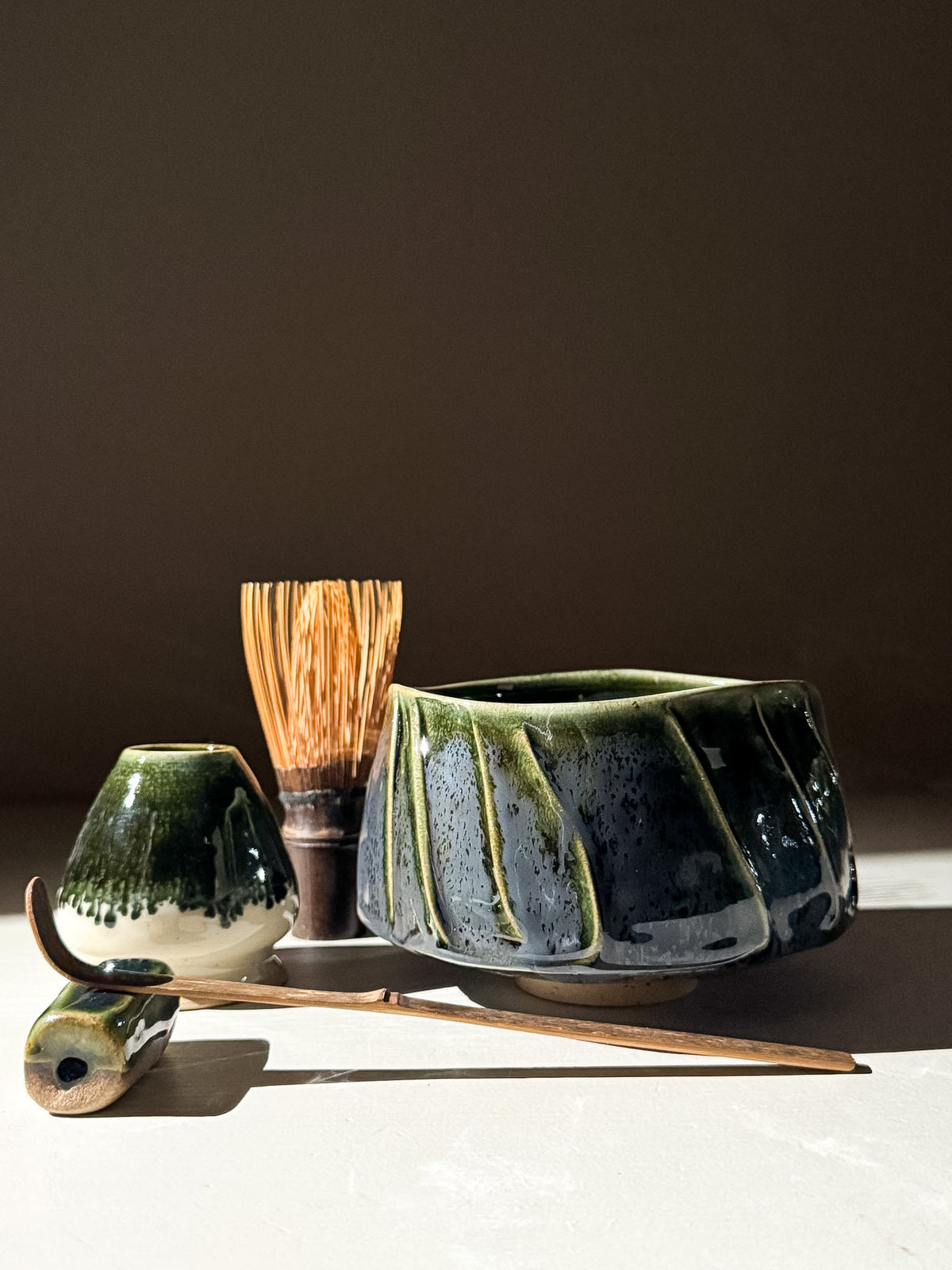 Textured Matcha Bowl - Hinoki #07