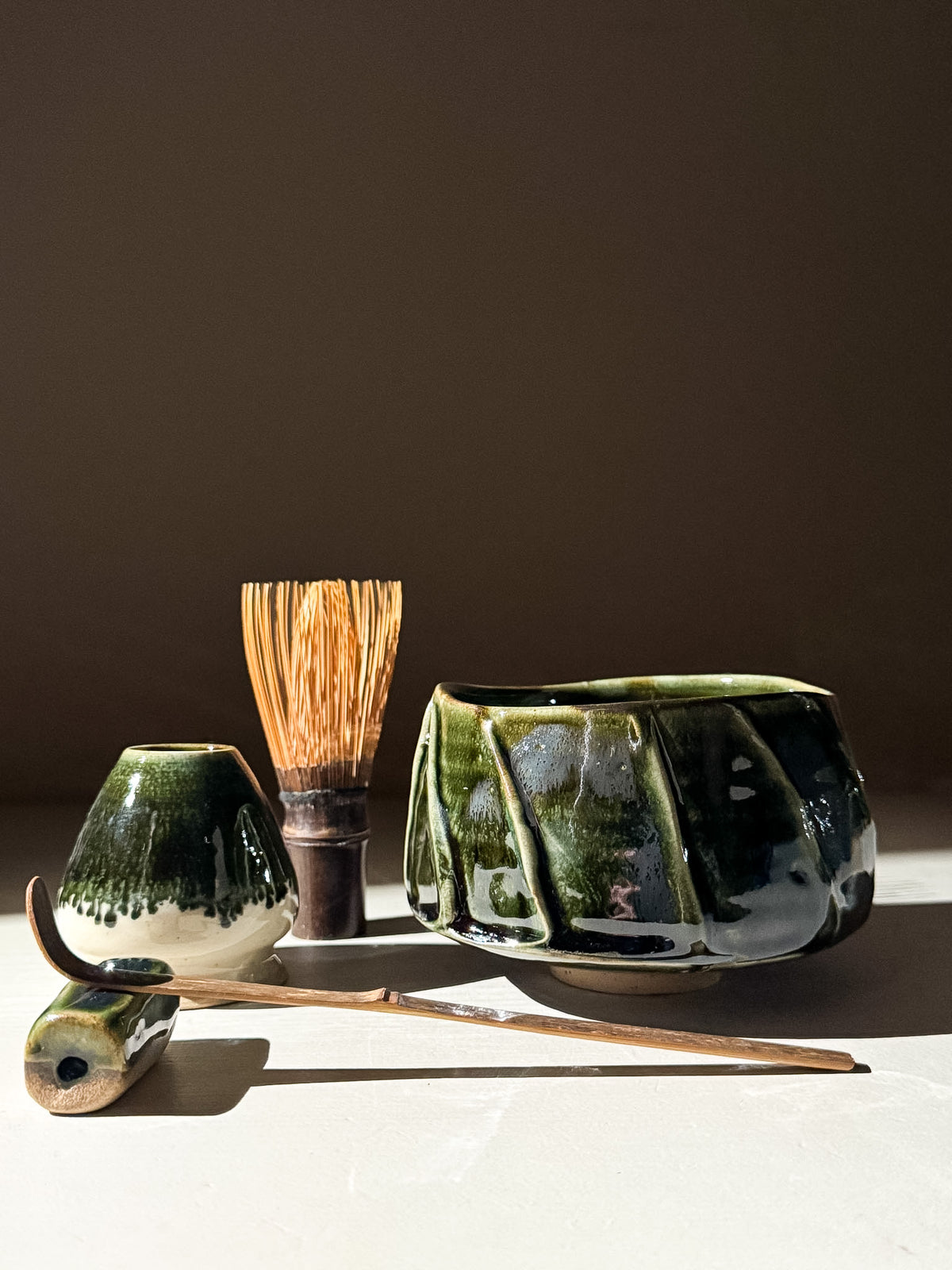 Textured Matcha Bowl - Hinoki #08