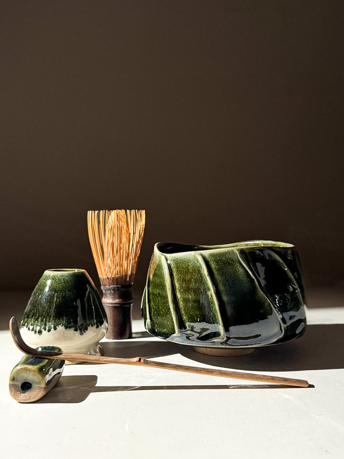 Textured Matcha Bowl - Hinoki #09
