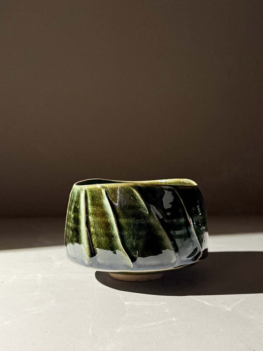 Textured Matcha Bowl - Hinoki #01