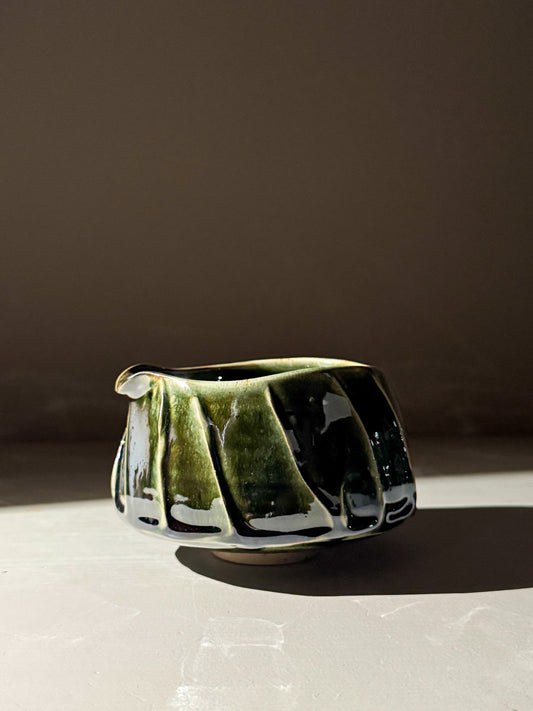 Textured Matcha Bowl Spout - Hinoki #01