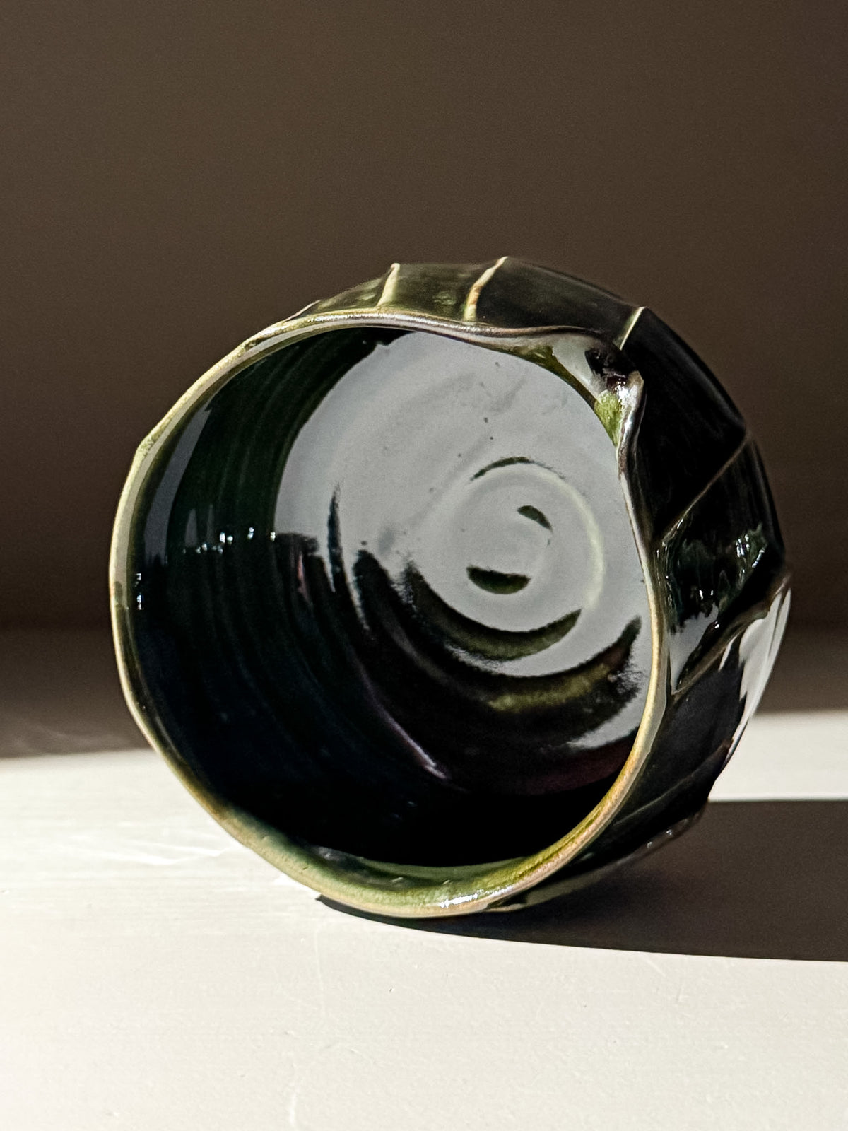 Textured Matcha Bowl Spout - Hinoki #02