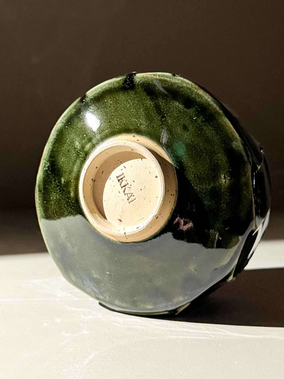 Textured Matcha Bowl Spout - Hinoki #02