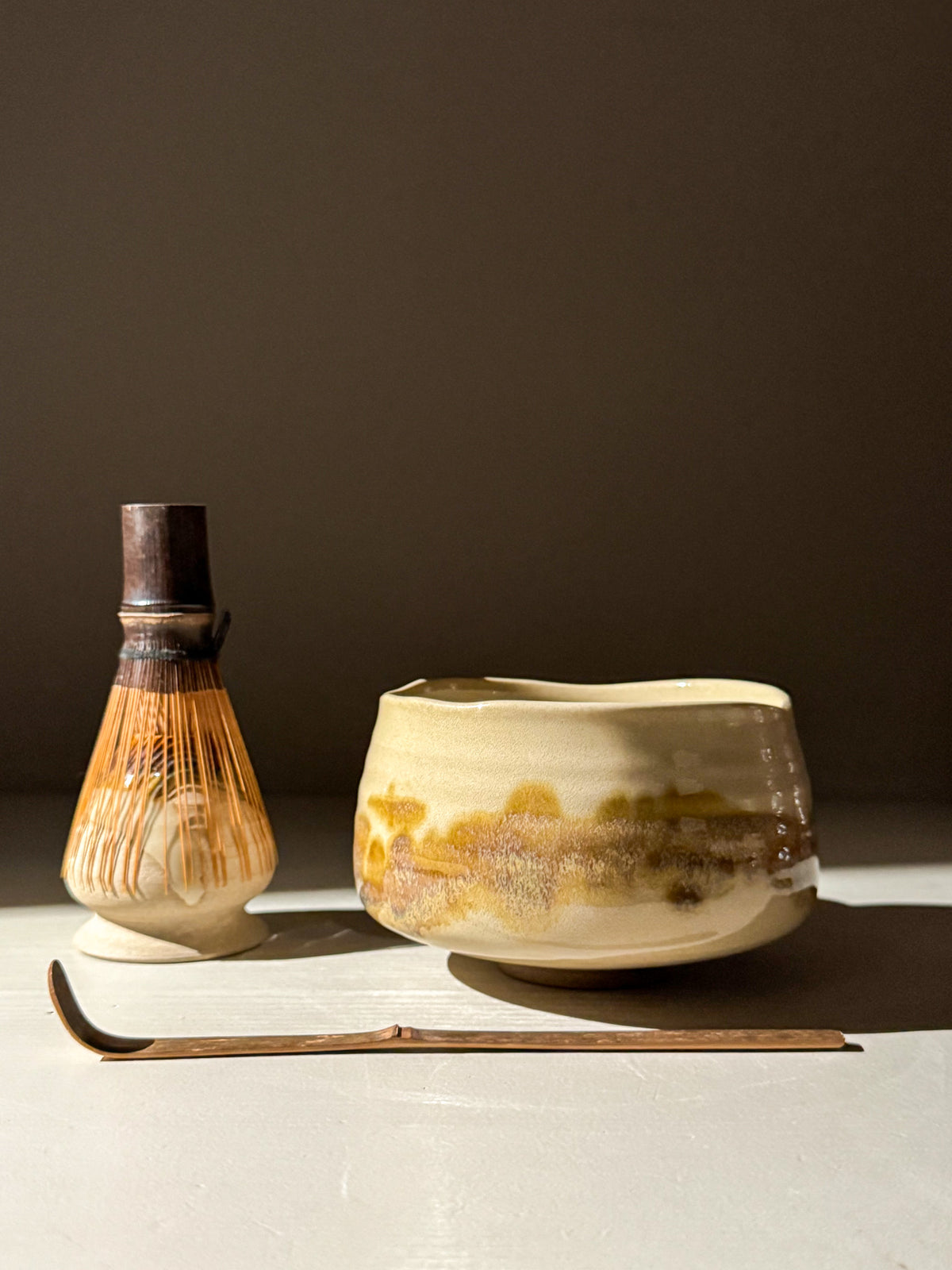Matcha Bowl – Clear Glaze & Tenmoku #01