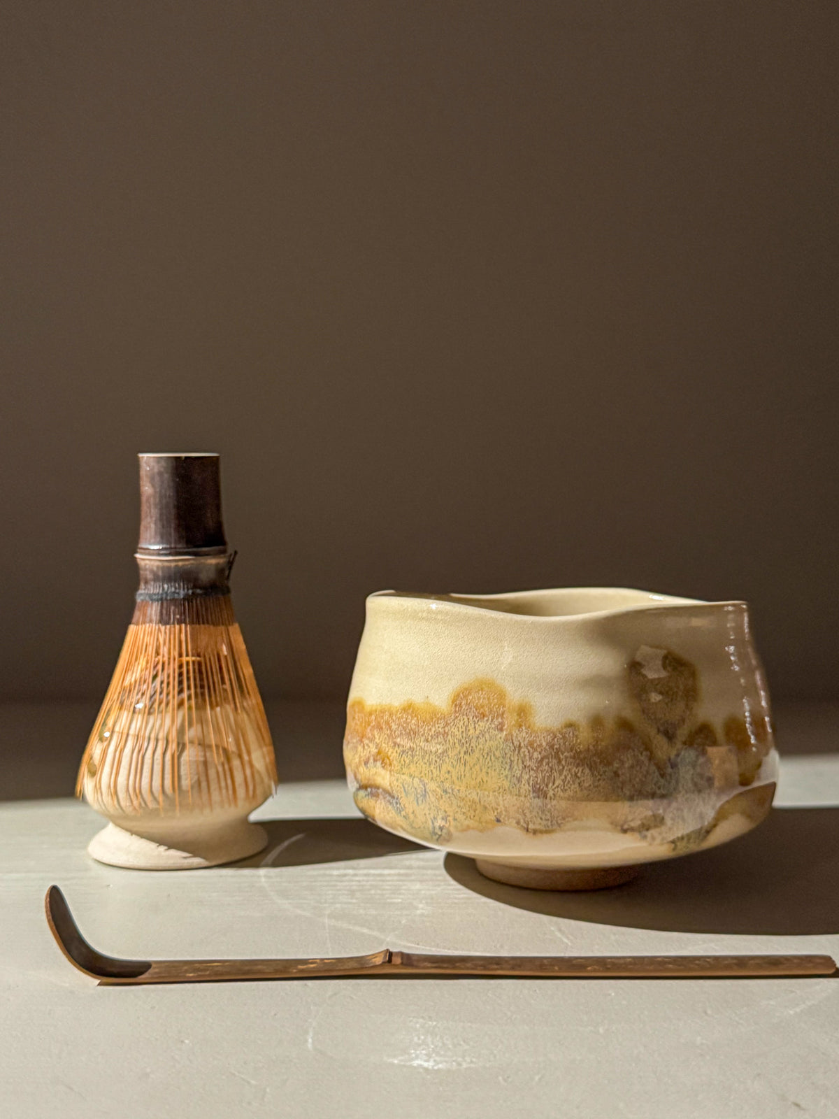 Matcha Bowl – Clear Glaze & Tenmoku #02