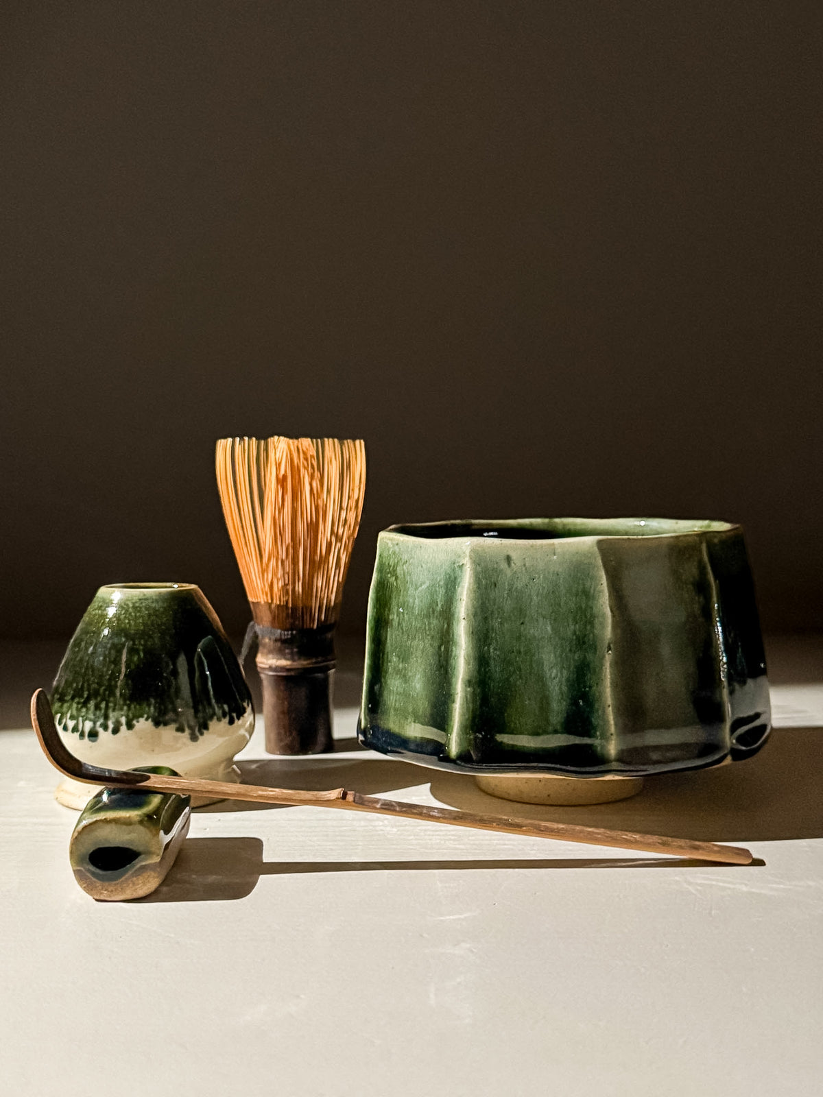 Matcha Kom met Facetten- Hinoki Serie #02
