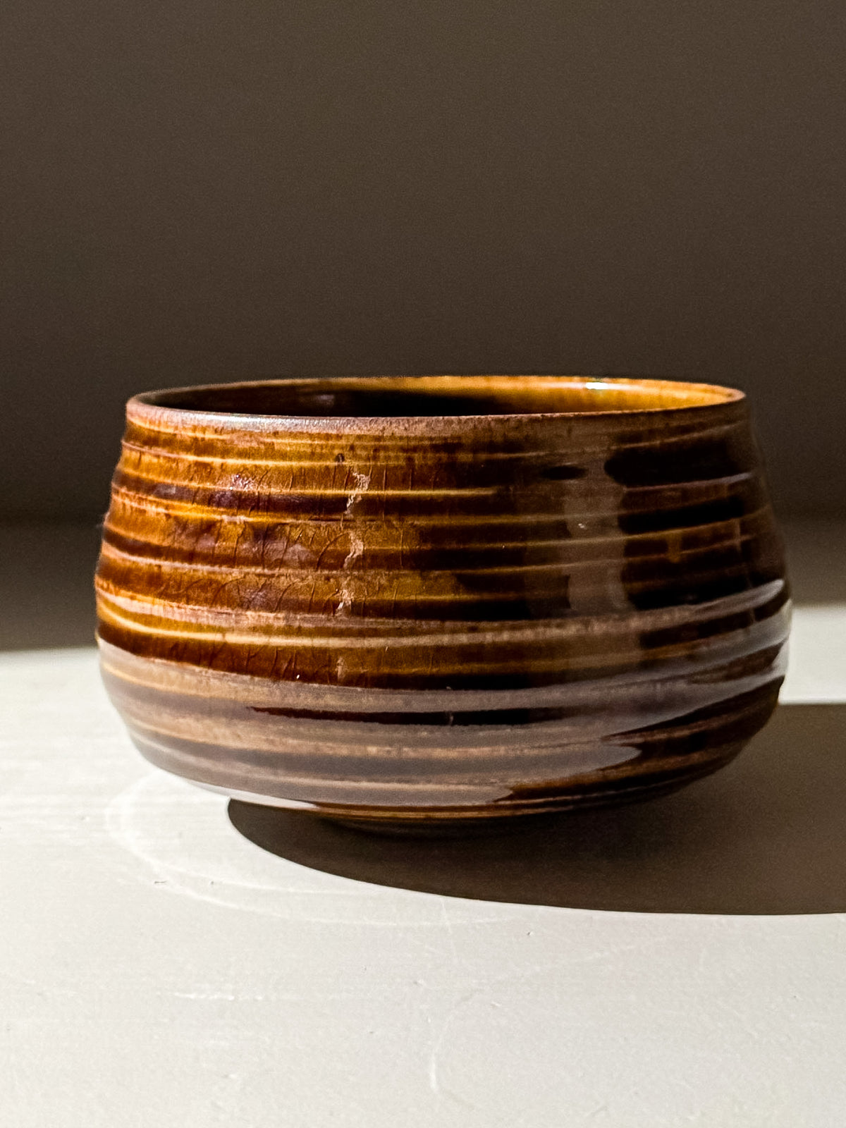 Carved Matcha Bowl - Rust #01