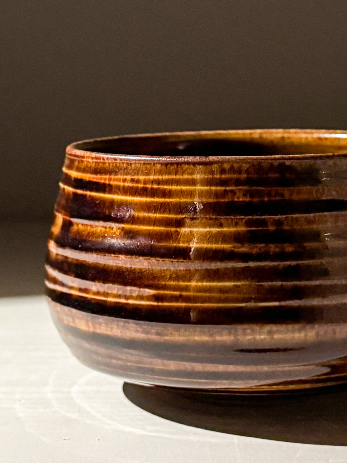 Carved Matcha Bowl - Rust #01