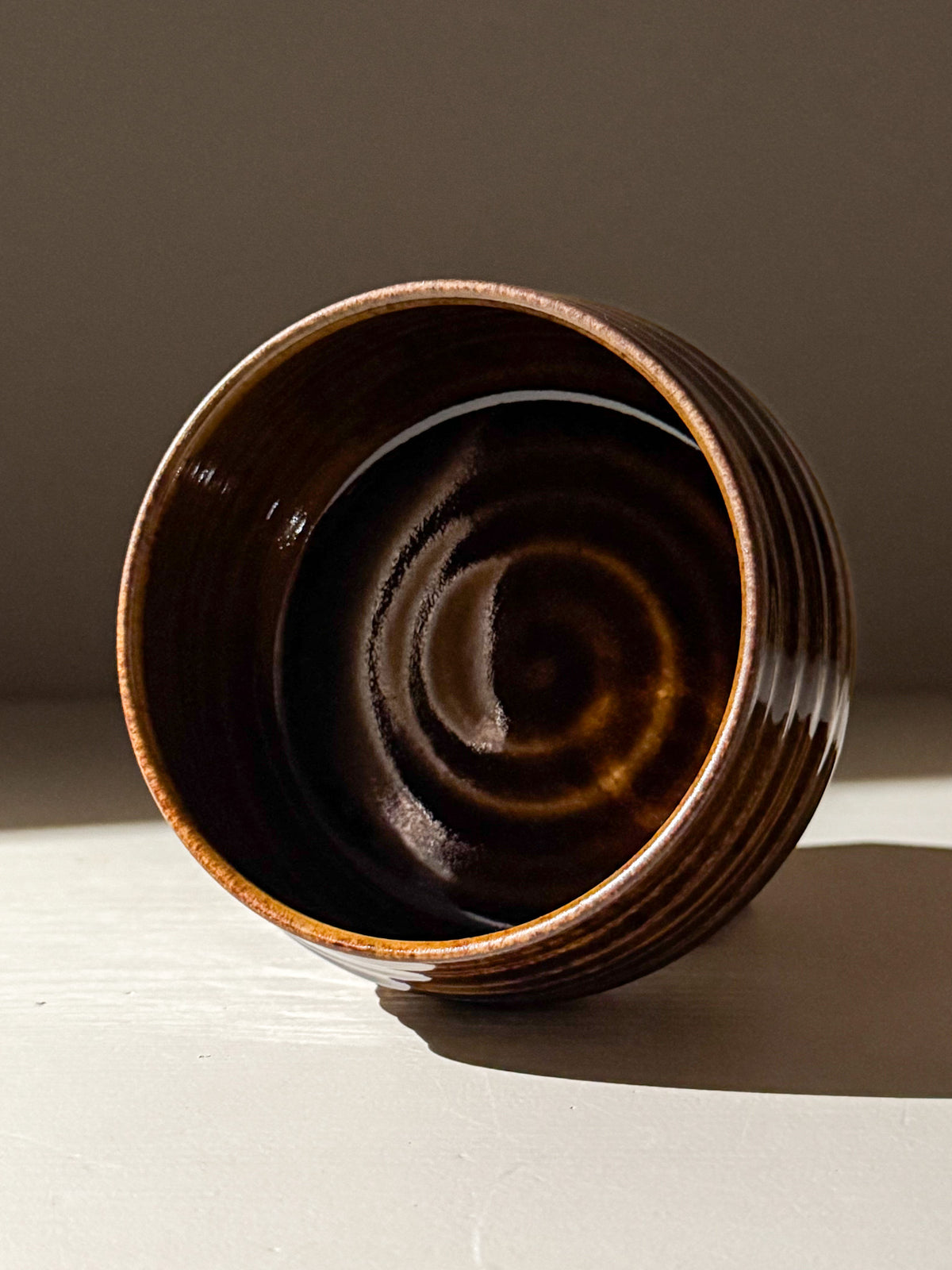 Carved Matcha Bowl - Rust #01