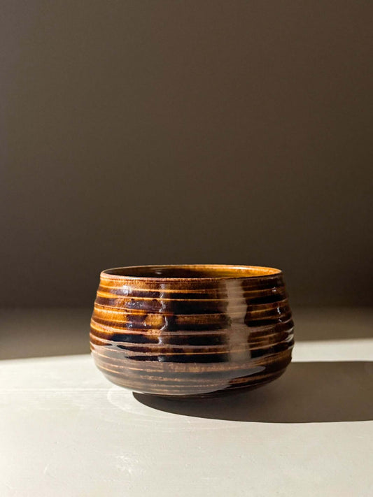 Carved Matcha Bowl - Rust #01