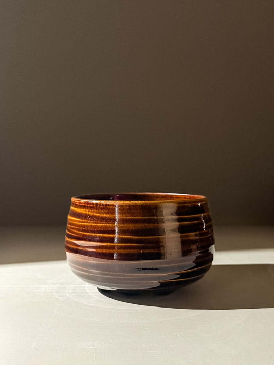 Carved Matcha Bowl - Rust #02