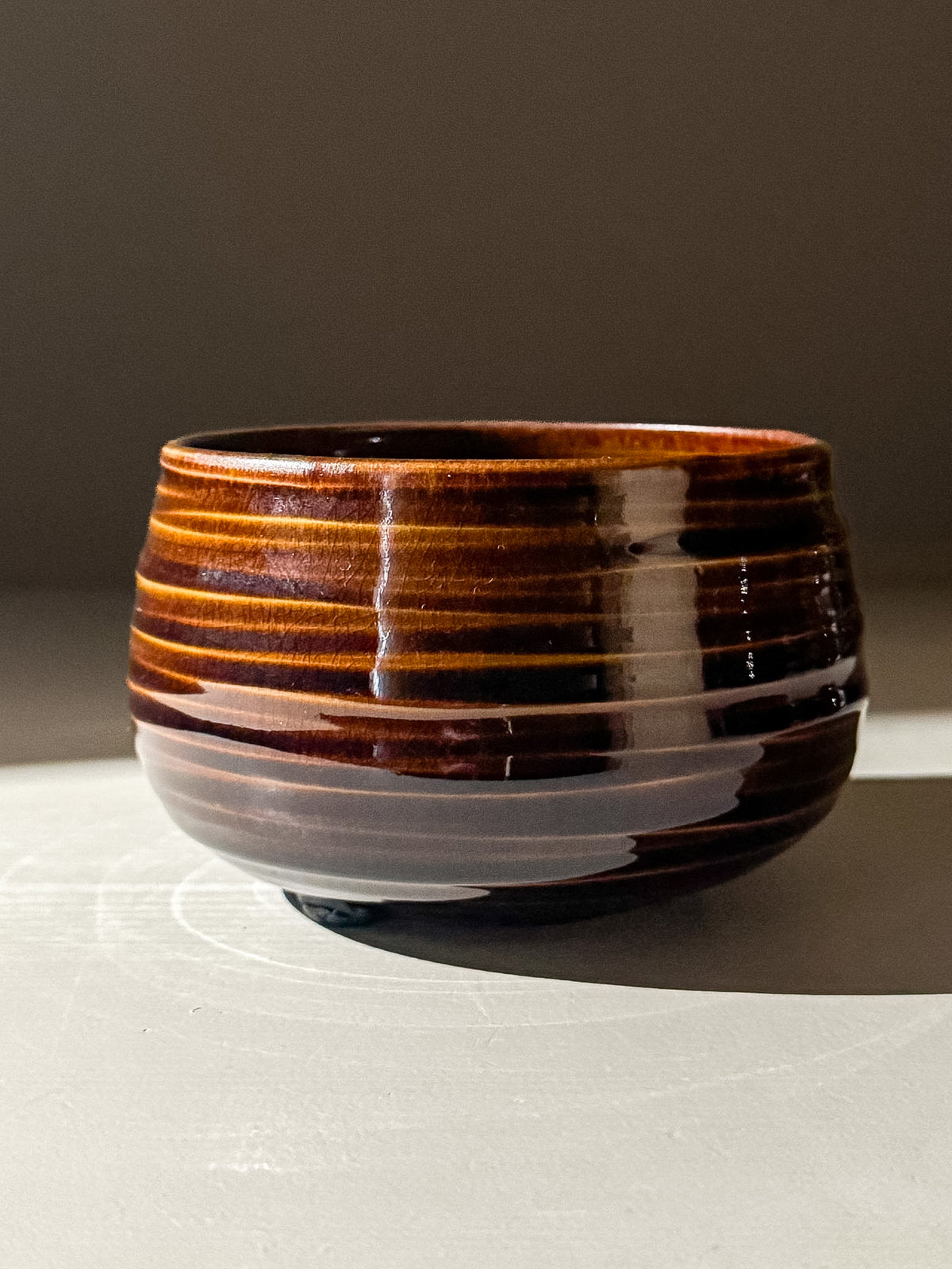Carved Matcha Bowl - Rust #02