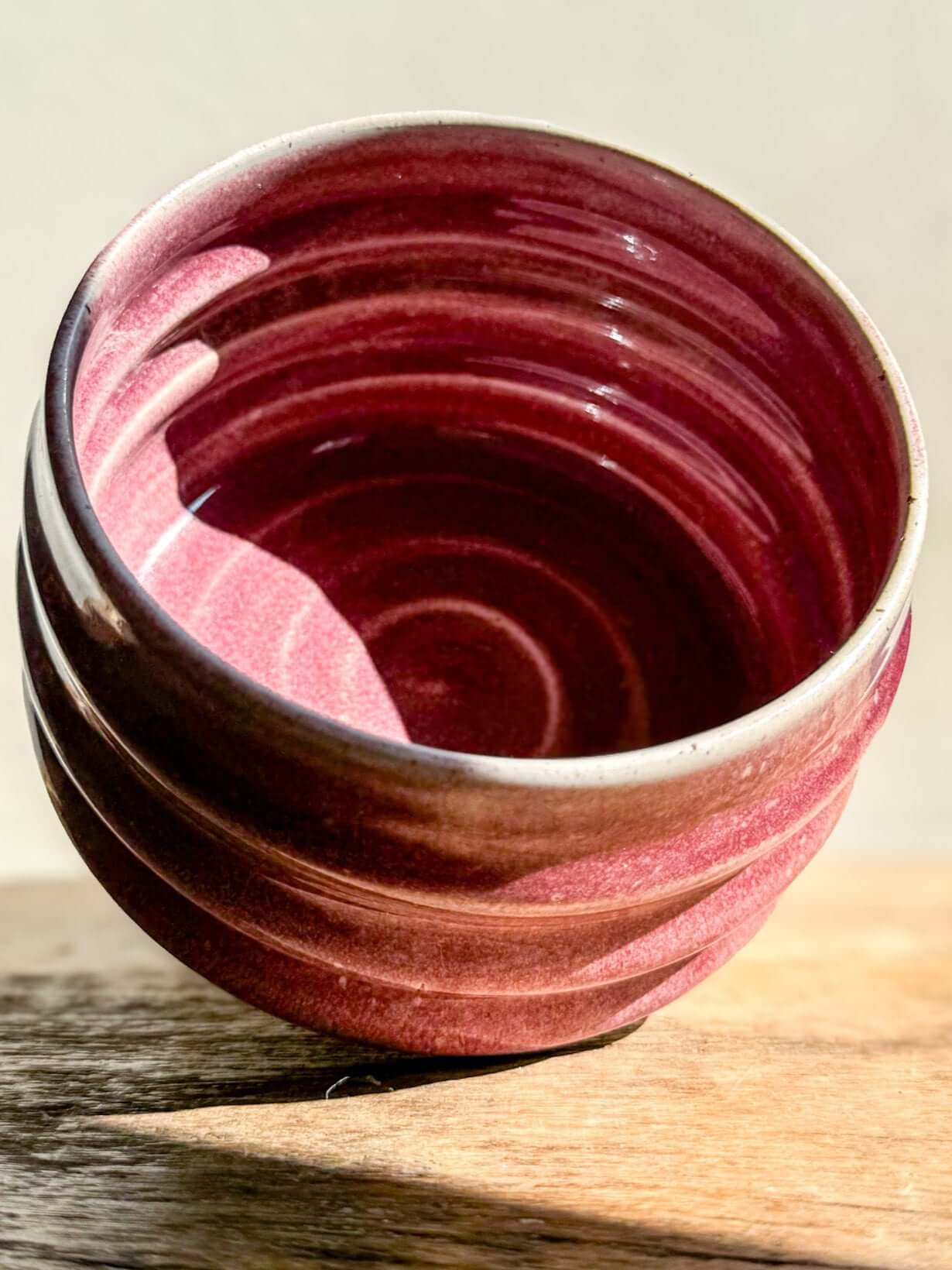 Matcha Bowl Ume Series #02 inspired by Japanese Ume blossom, featuring a sculptural design with flowing ridges and a wide foot.