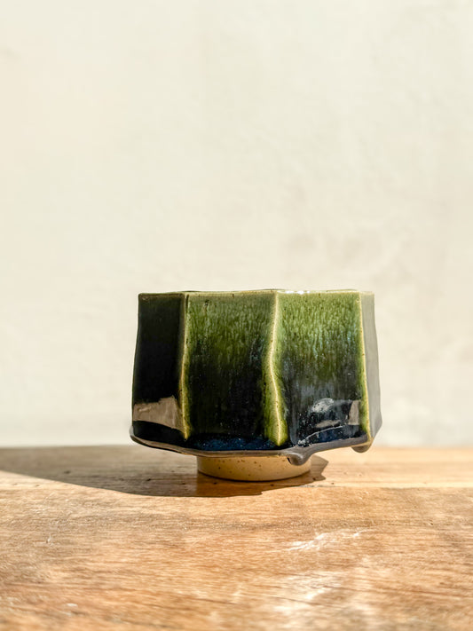 Faceted Matcha Bowl - Hinoki Series #01