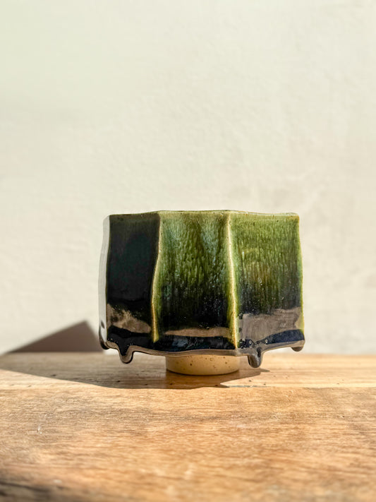 Faceted Matcha Bowl - Hinoki Series #03
