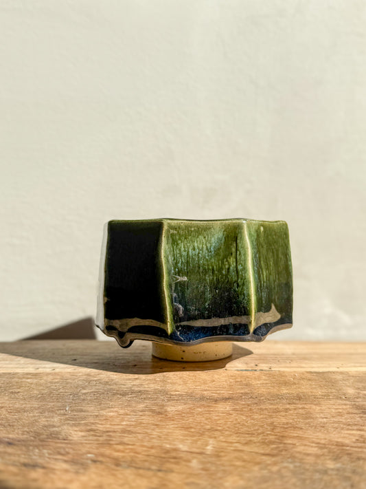 Faceted Matcha Bowl - Hinoki Series #04