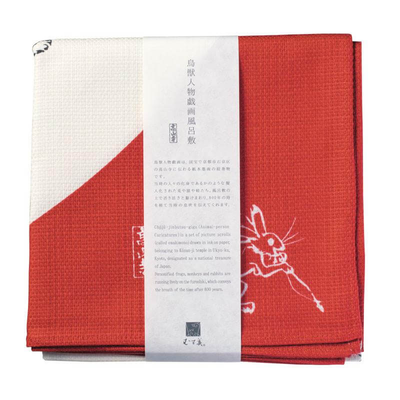 Medium furoshiki Choju jinbutsu giga | Round Window Red