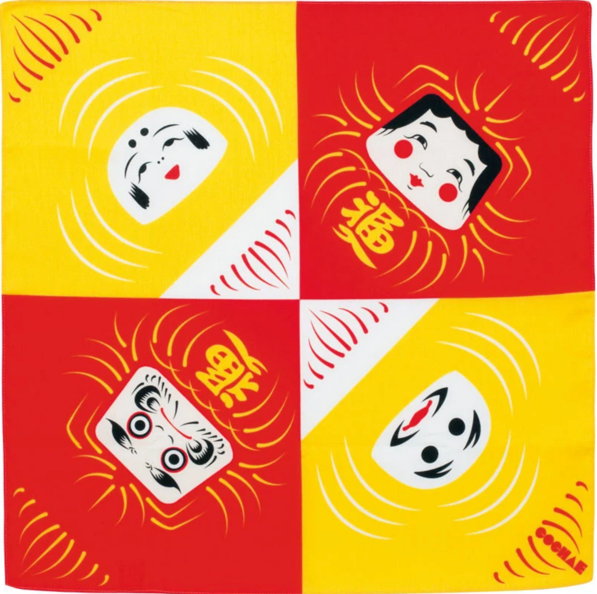 Kleine Furoshiki Daruma Rood