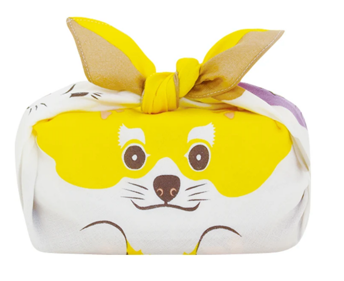 Kleine Furoshiki Honden Beige & Geel