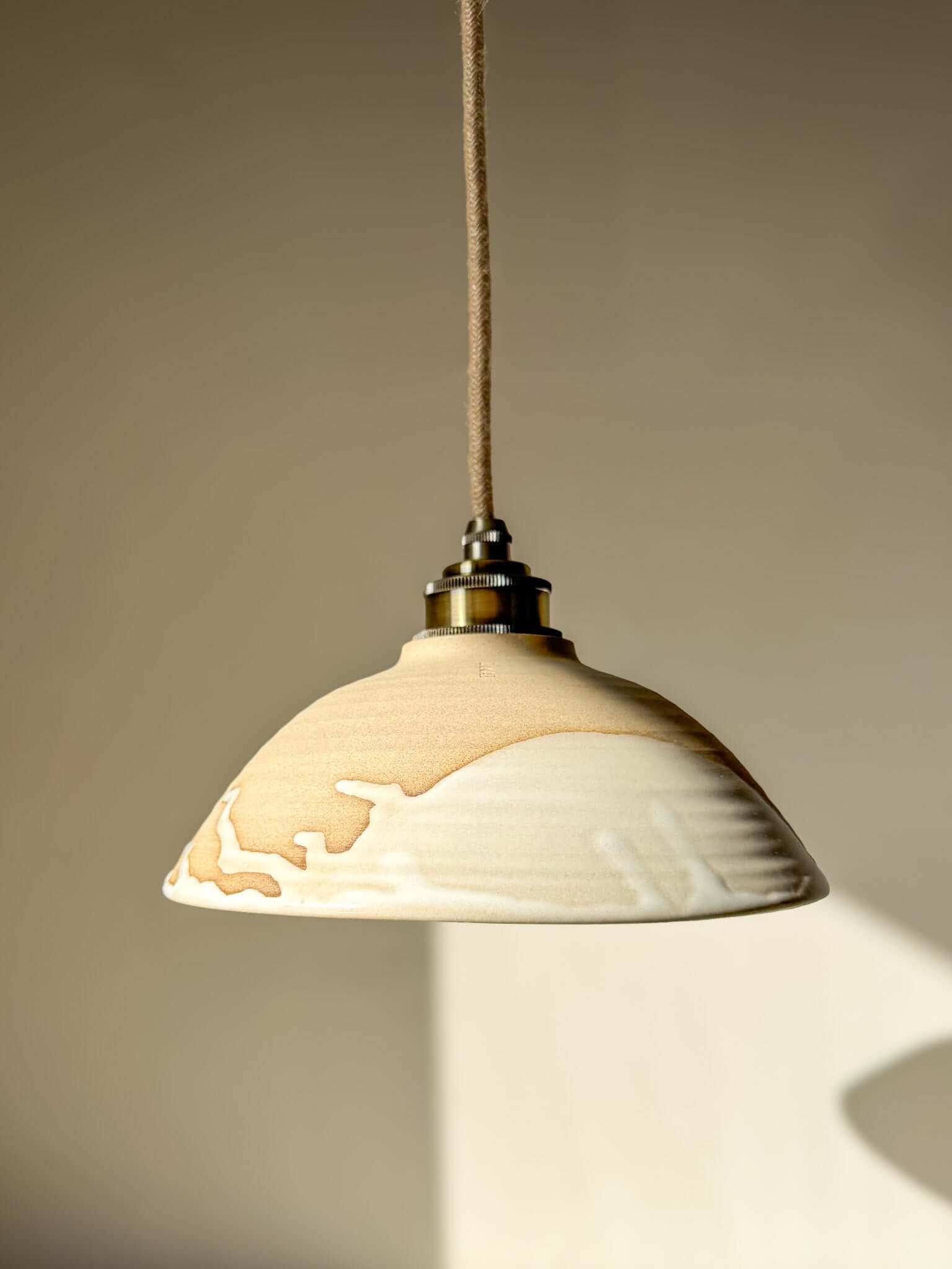 Ceramic Lamp Shade – Yuki #01 - Custom Order, featuring soft snowy tones and a warm clay design.