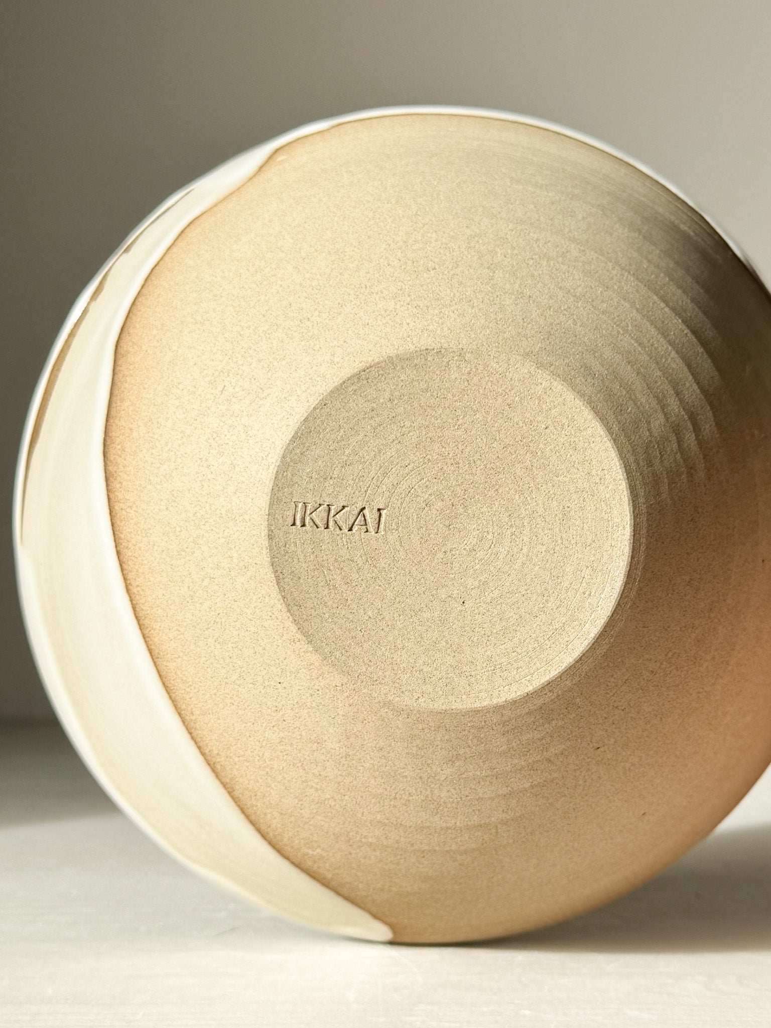 Underside of Soup Bowl – Yuki showing wheel-thrown design and textured finish