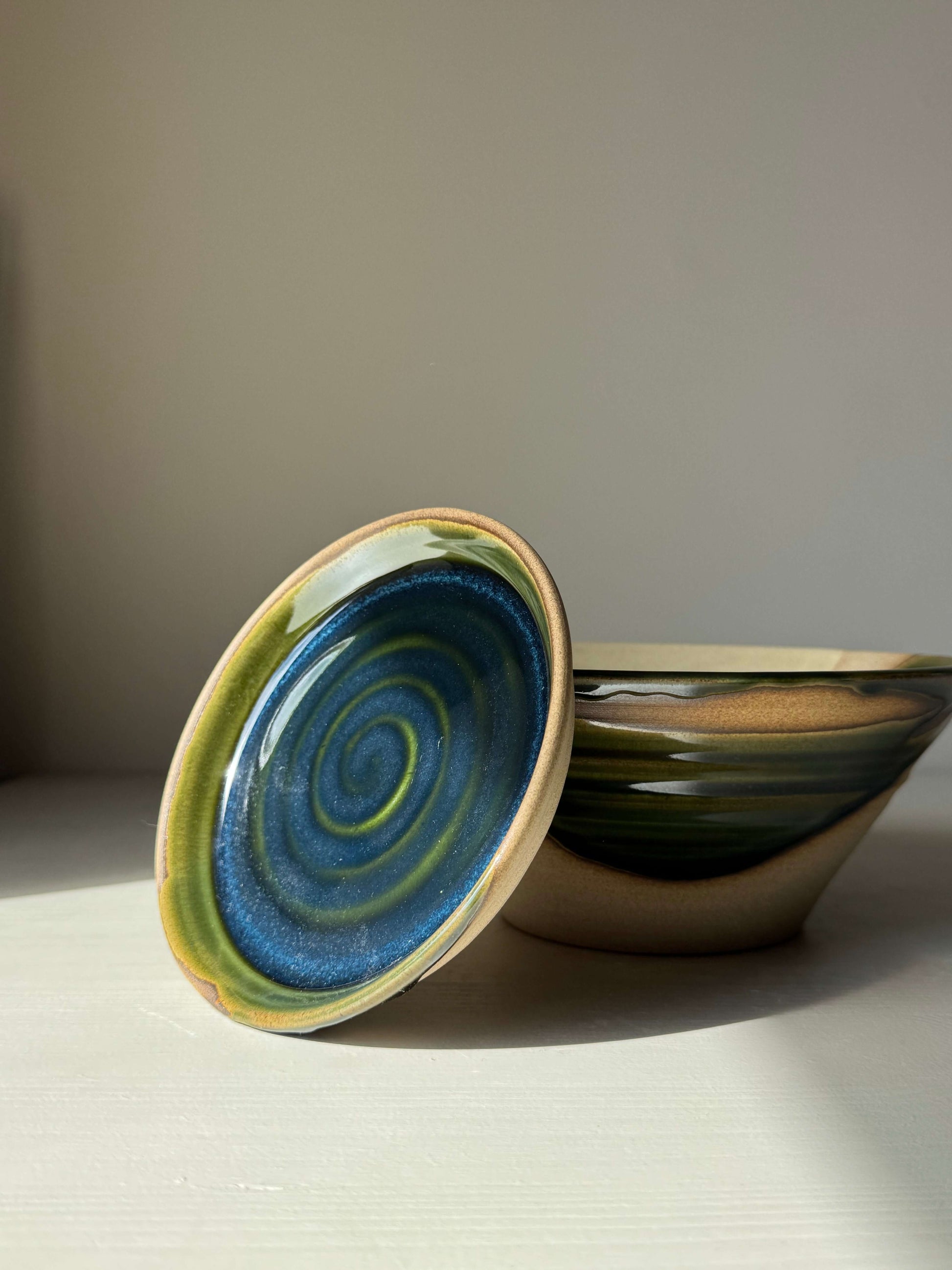Berry Bowl - Mori Series handmade ceramic capturing deep forest tones and expressive design for serving fresh berries or herbs.