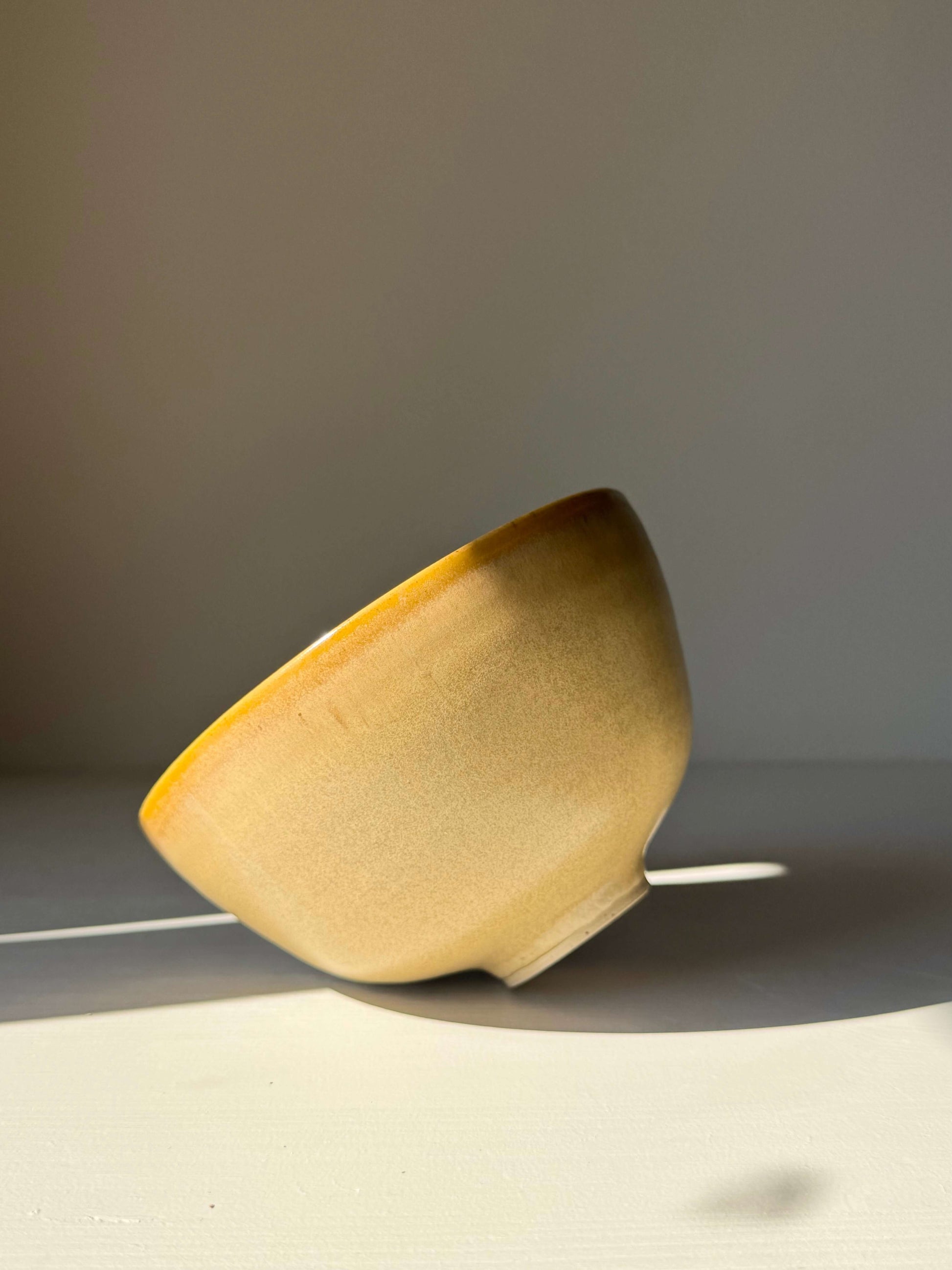 Bowl - Golden Yellow #02, handmade ceramic with durable stoneware, satin glaze finish, perfect for everyday use.