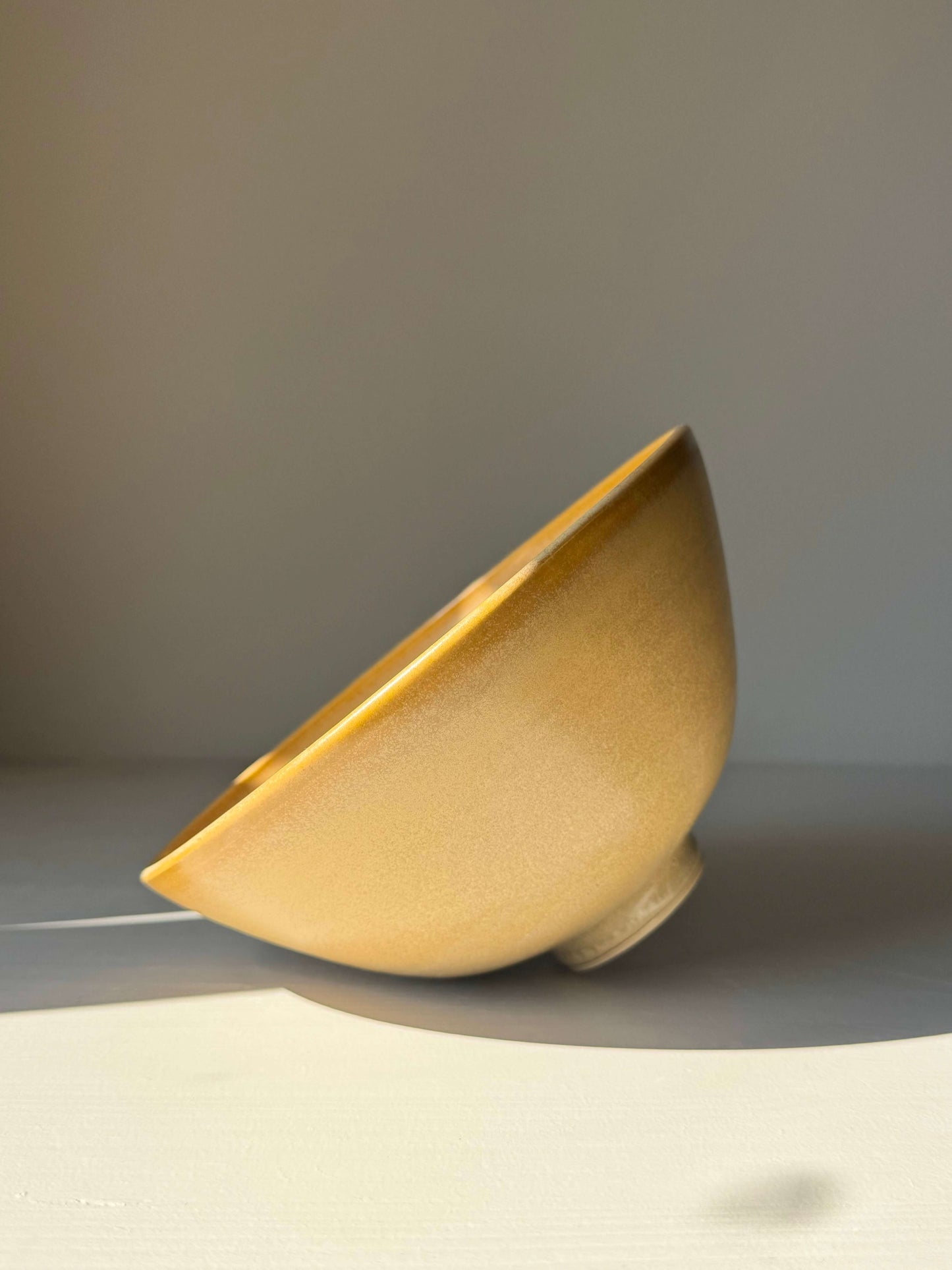 Bowl - Golden Yellow #01 handmade ceramic with satin glaze, featuring gently sloping sides, perfect for versatile everyday use.